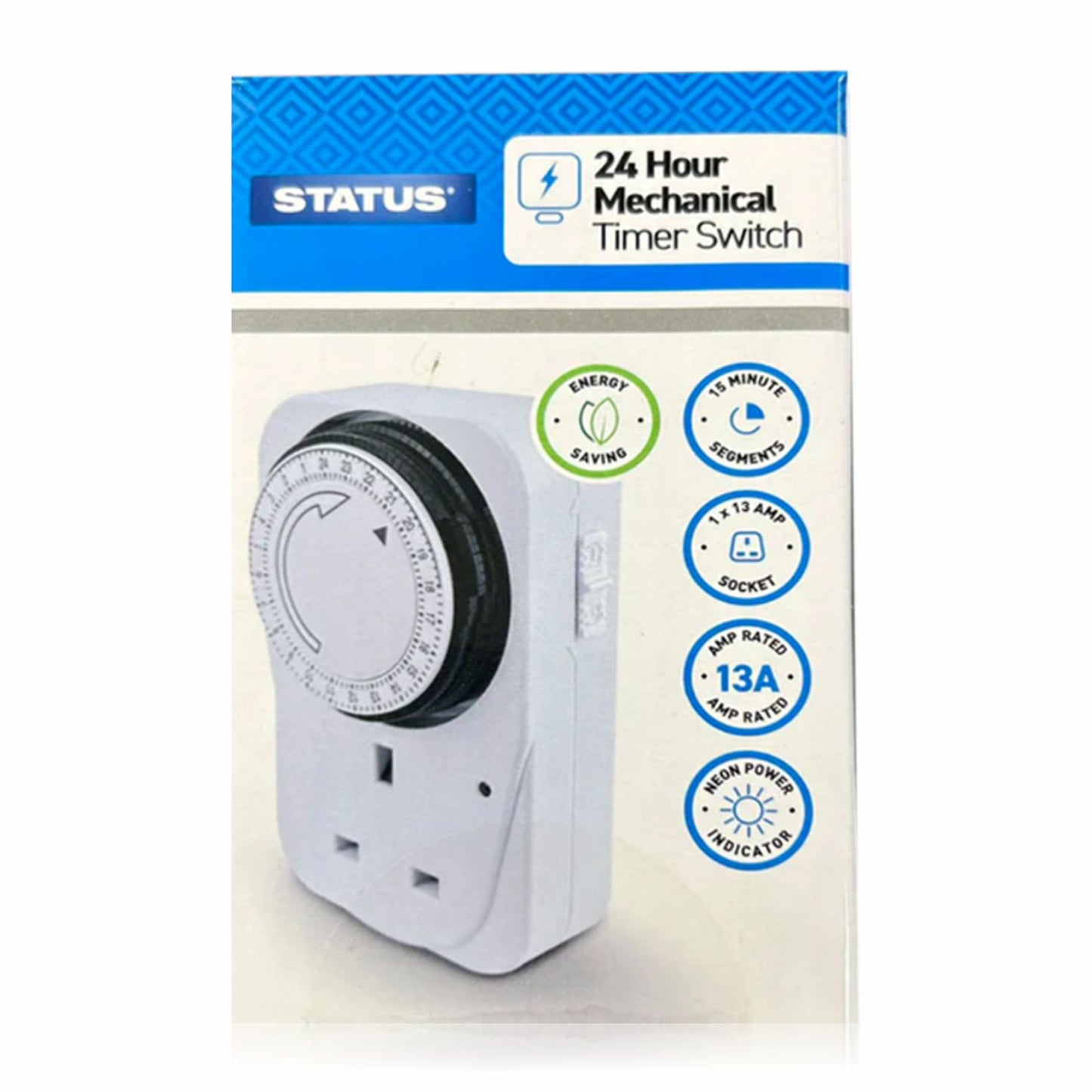 24 Hour Timer Switch Plug-In Segment White