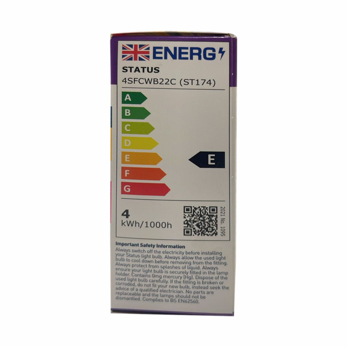 LED Candle Light Bulb B22 BC 4 Watt Filament Warm White