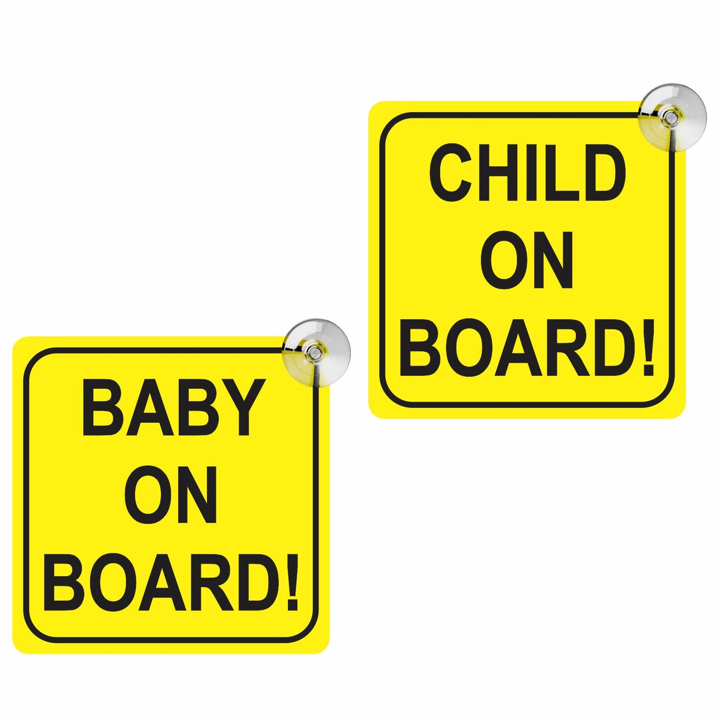 Car Safety Signs With Suction Hooks Pack Of 2