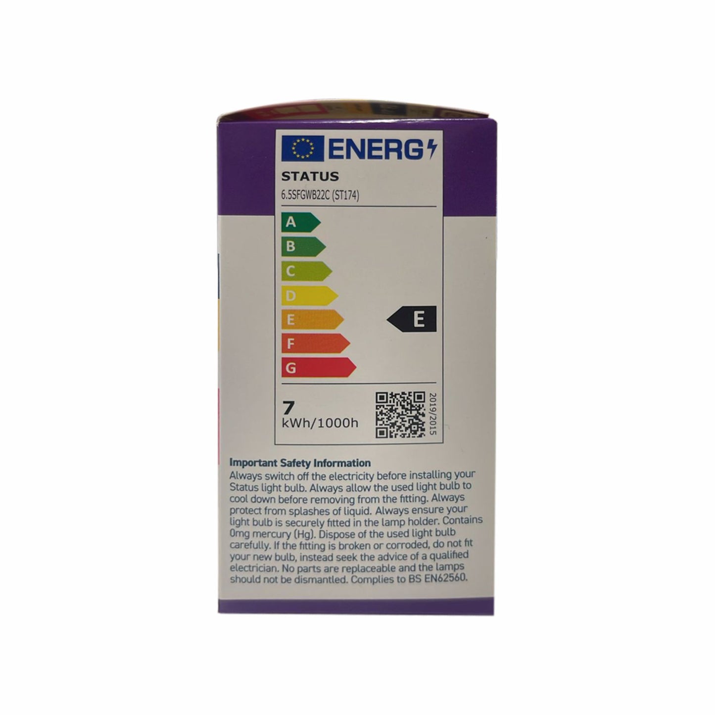 LED GLS Light Bulb B22 BC 6.5 Watt Filament Warm White