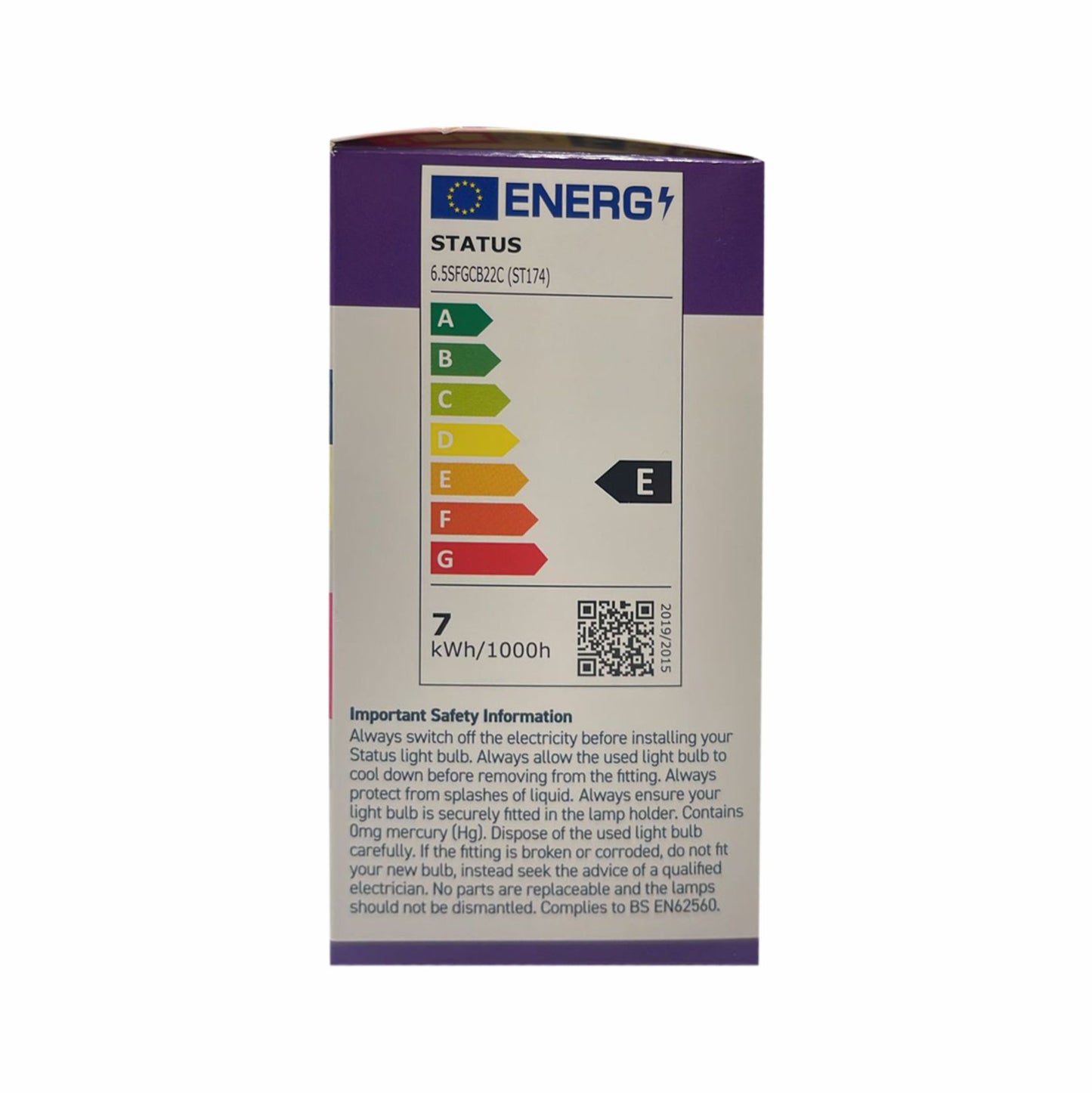 LED Light Bulb B22 BC 6.5 Watt Filament Cool White
