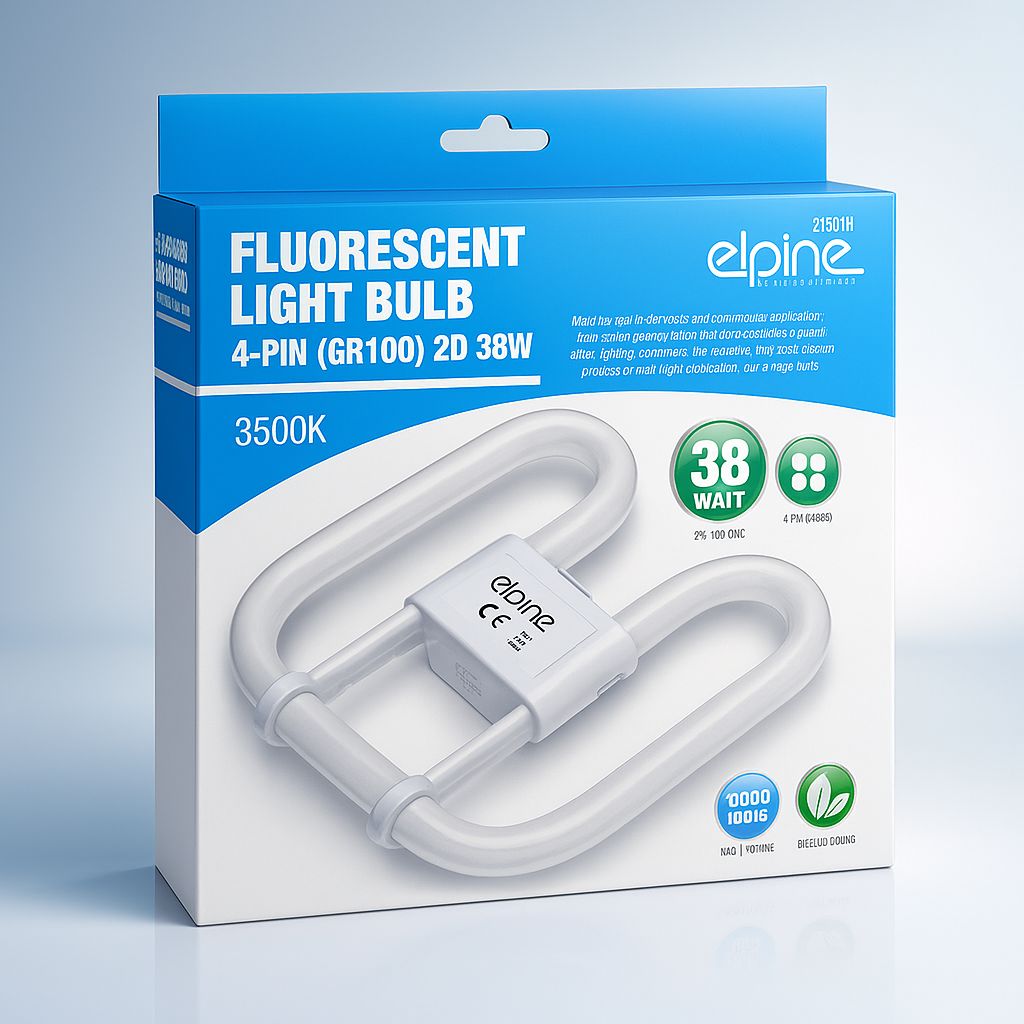 Fluorescent Light Bulb 38W 4-Pin GR10Q 2D 3500K Warm White