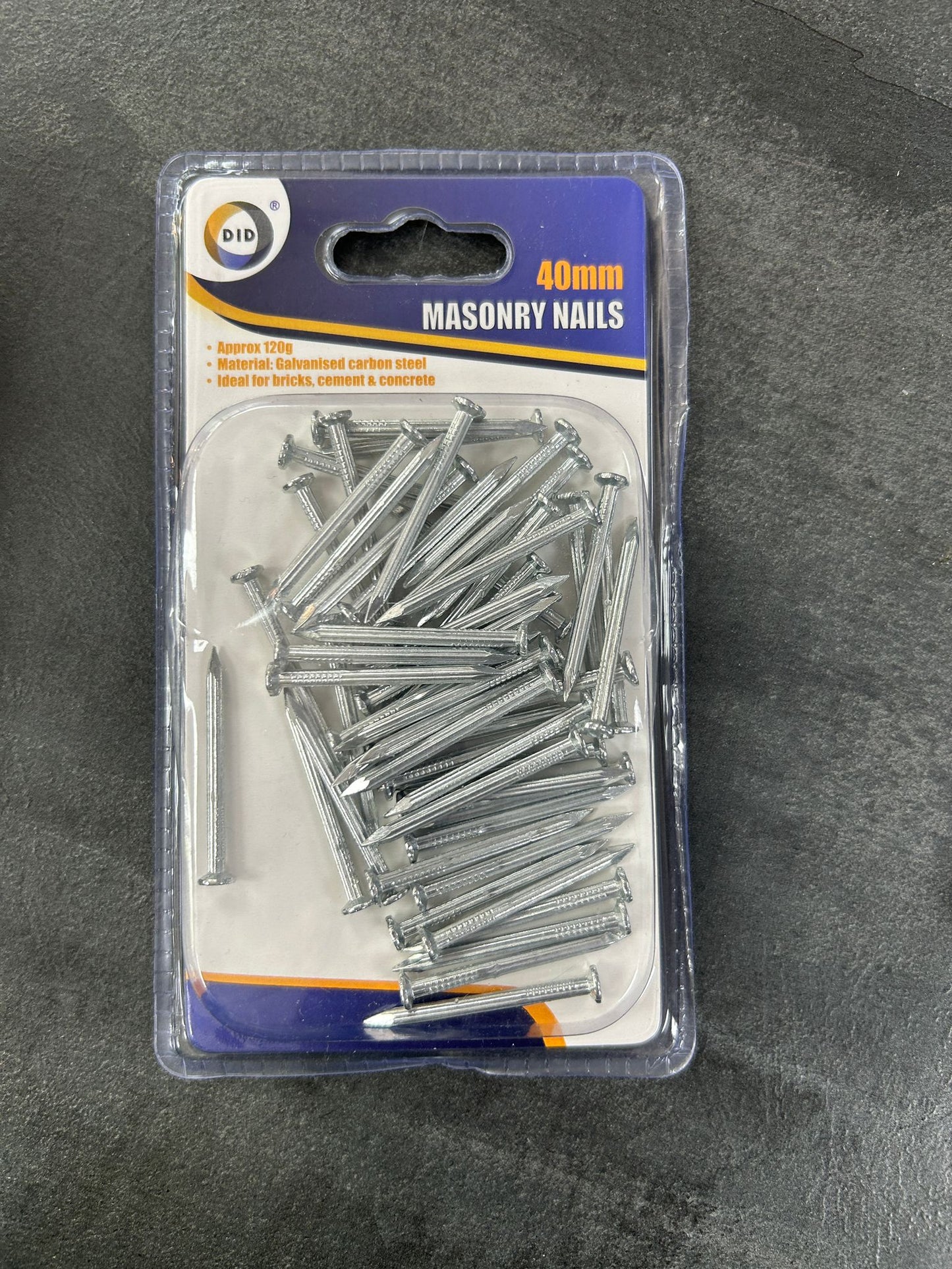 Galvanised Carbon Steel Masonry Nails 40mm
