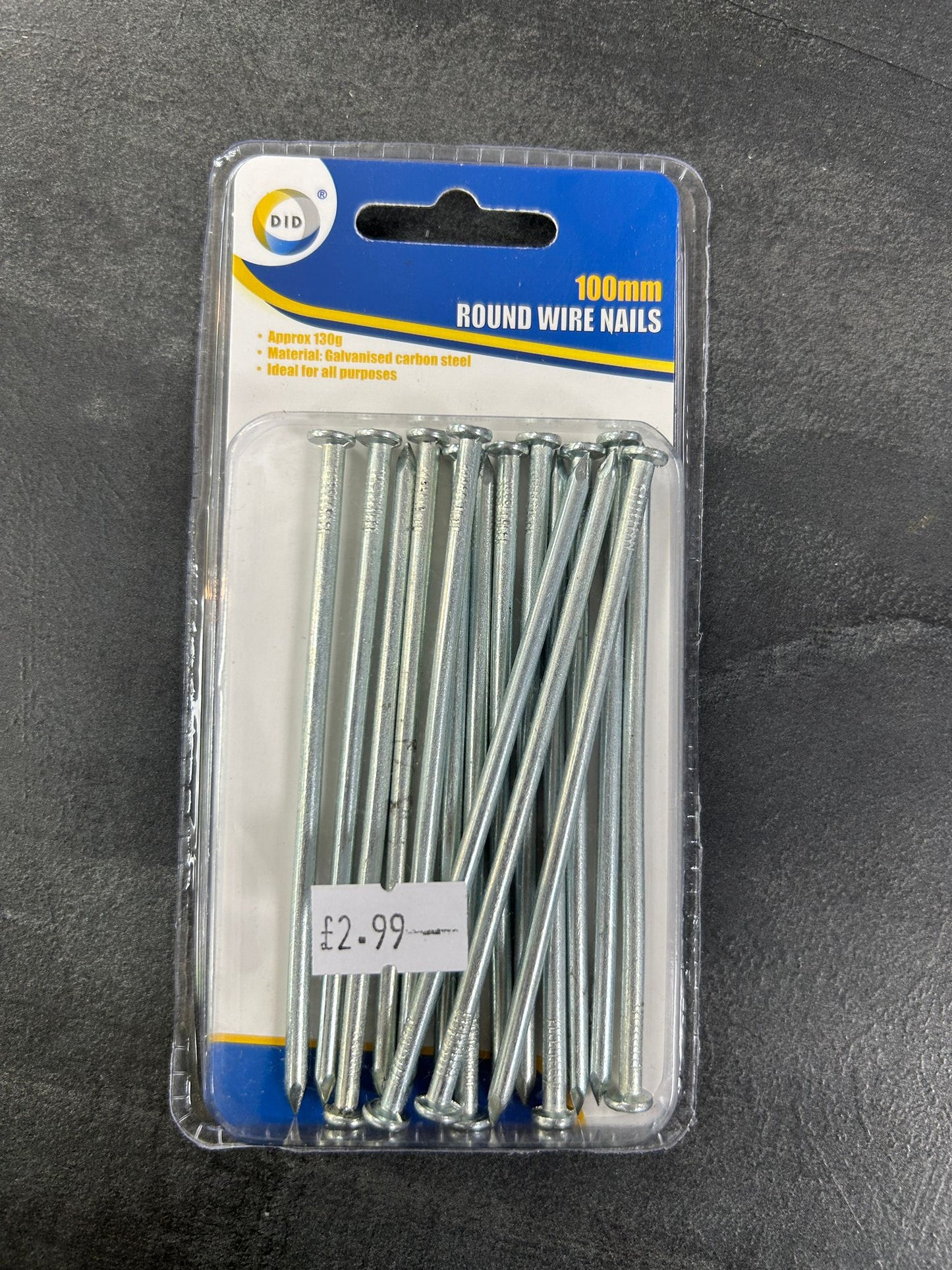 Galvanised Carbon Steel Round Wire Nails 100mm
