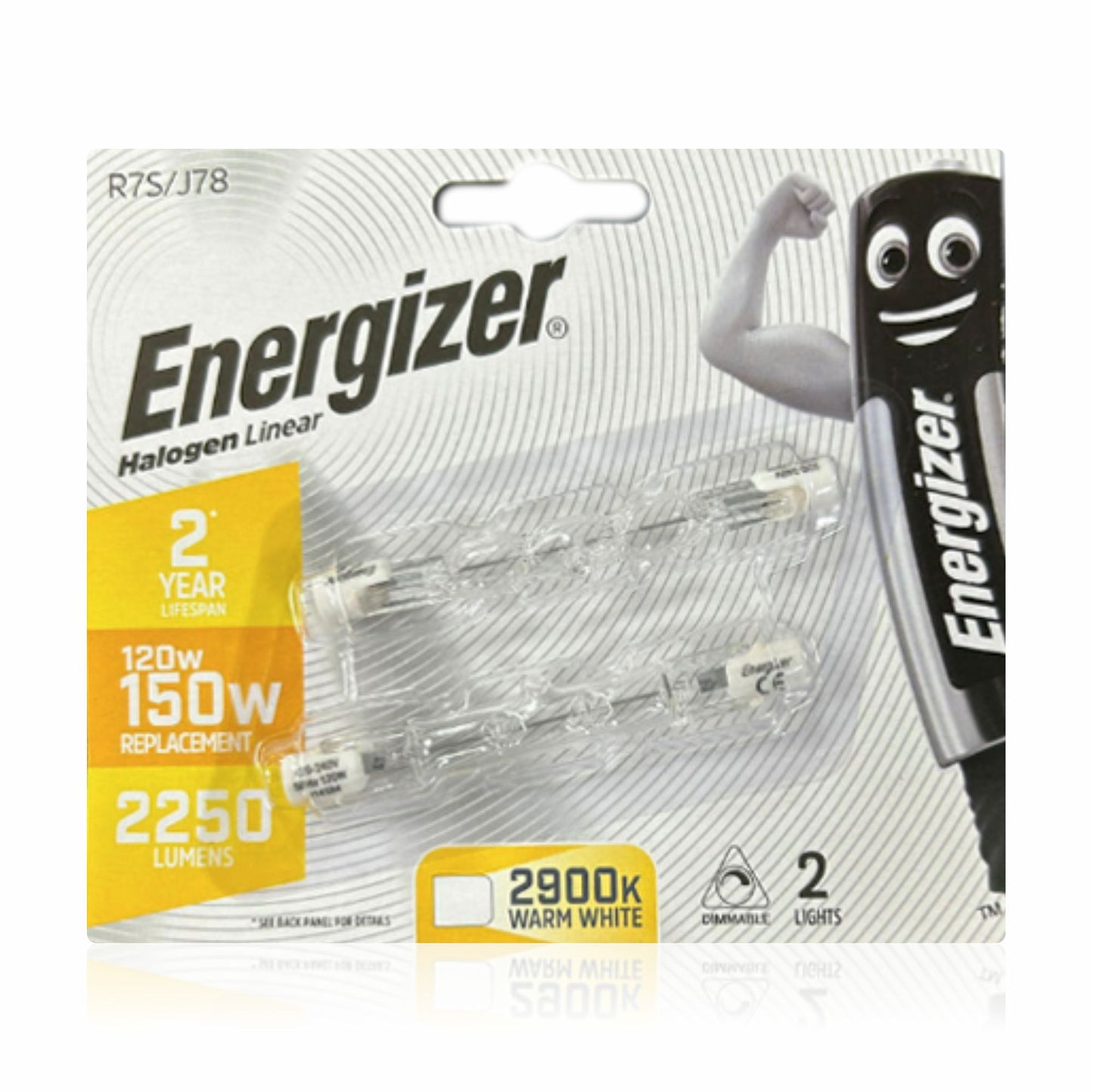 Halogen Linear Light Bulb R7S 78mm 120 Watt Dimmable Warm White