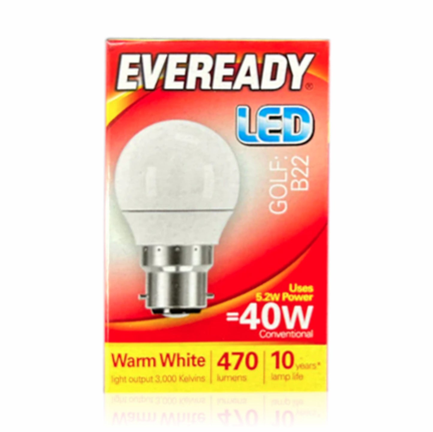 LED Golf Light Bulb B22 5.2 Watt Warm White