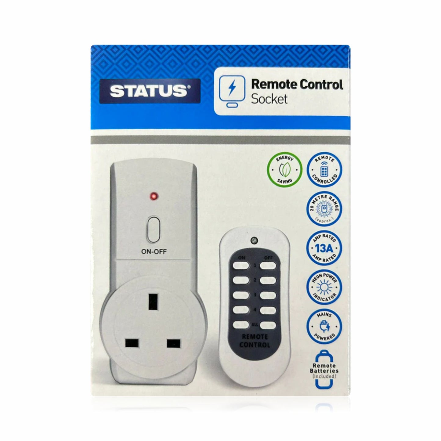Remote Control Socket Energy Saving 13 Amp 20 Metre Range