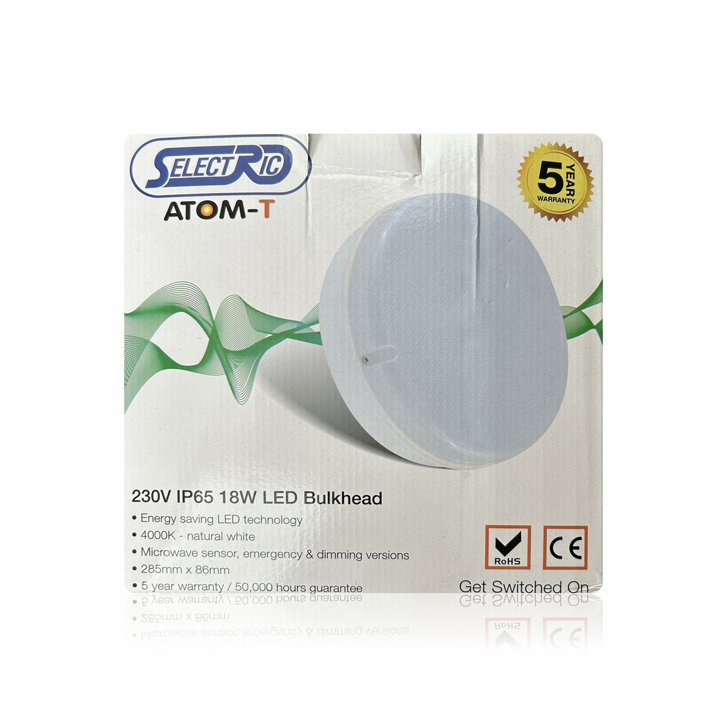 230V IP65 18W LED Bulkhead Natural White Sensor & Dimming