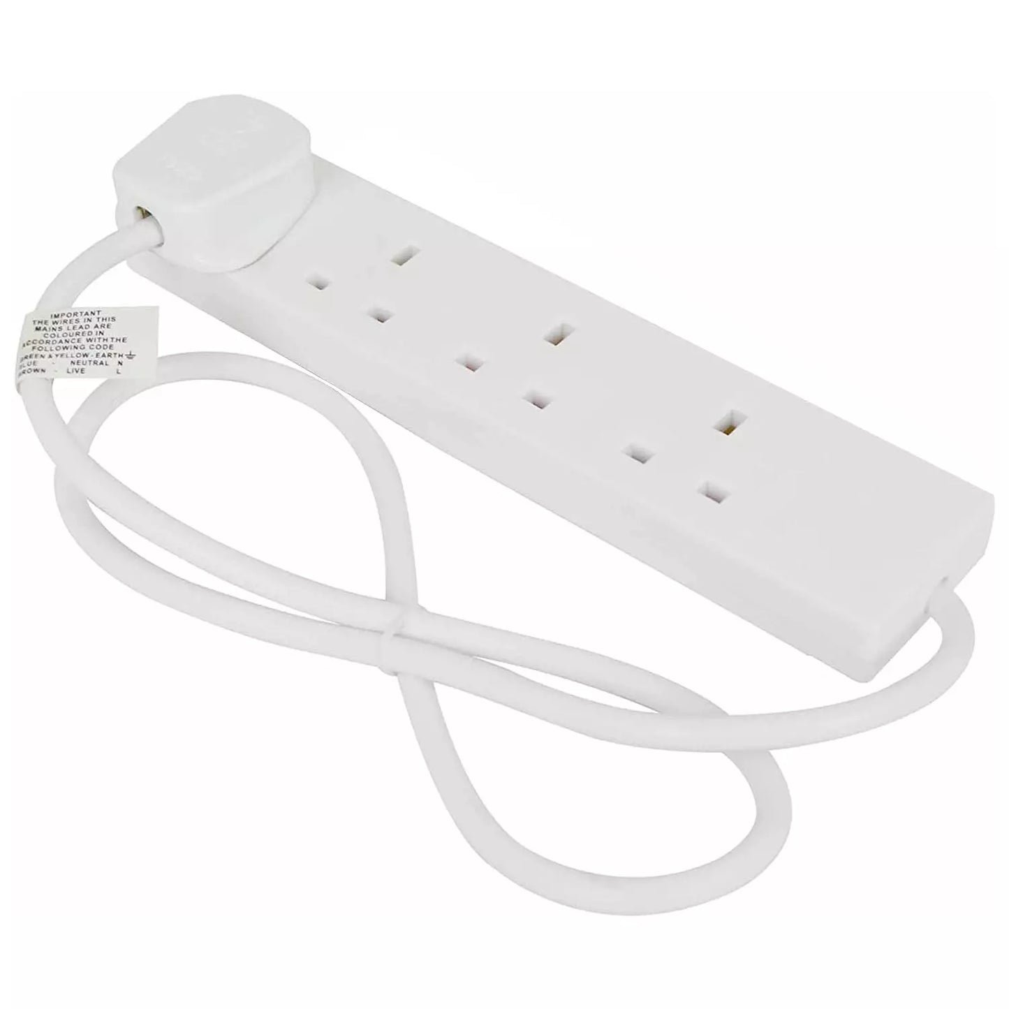 Extension Lead 4 Socket 2 Metre White