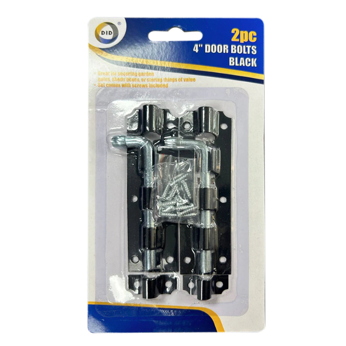 4" Door Bolts Black 2pc