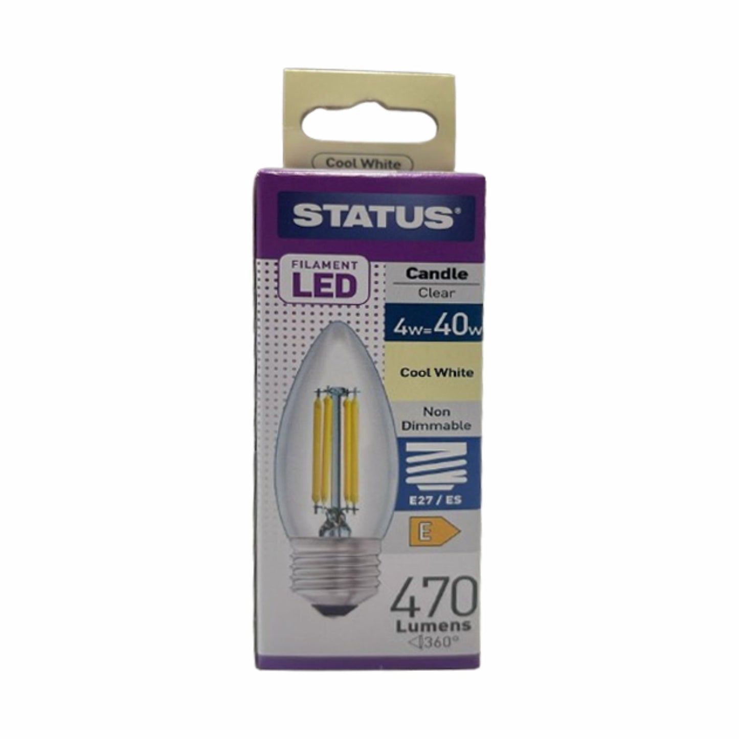 LED Candle Light Bulb E27 ES 4 Watt Filament Cool White