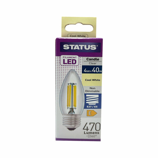 LED Candle Light Bulb E27 ES 4 Watt Filament Cool White