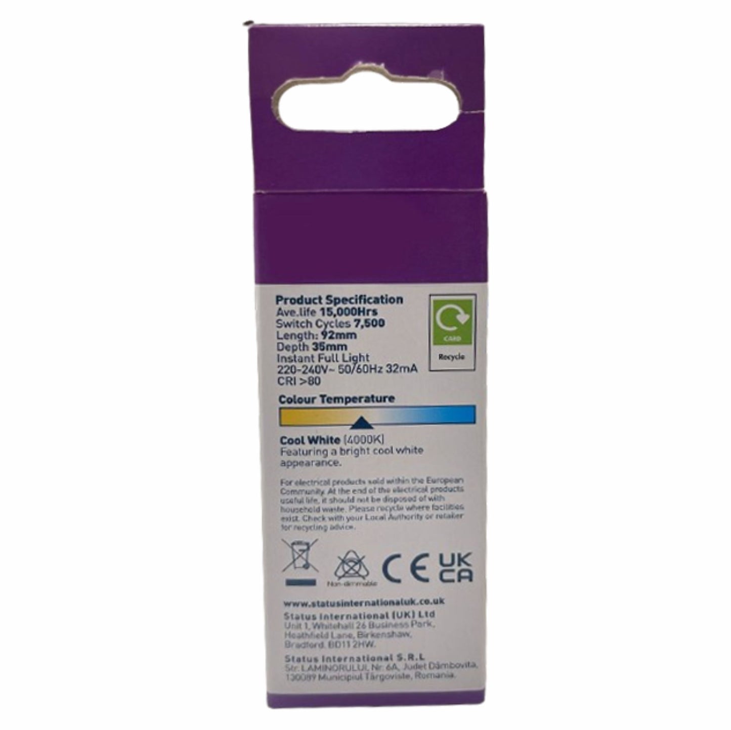 LED Candle Light Bulb E27 ES 4 Watt Filament Cool White