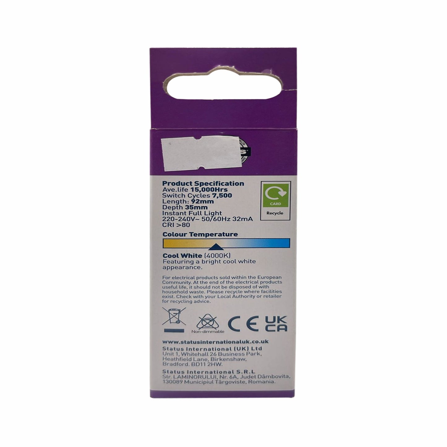 LED Candle Light Bulb E27 ES 4 Watt Filament Cool White