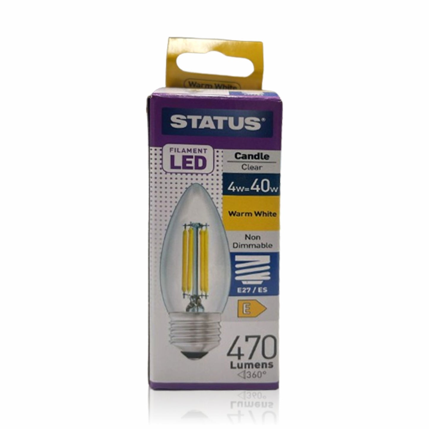 LED Candle Light Bulb E27 ES 4 Watt Filament Warm White