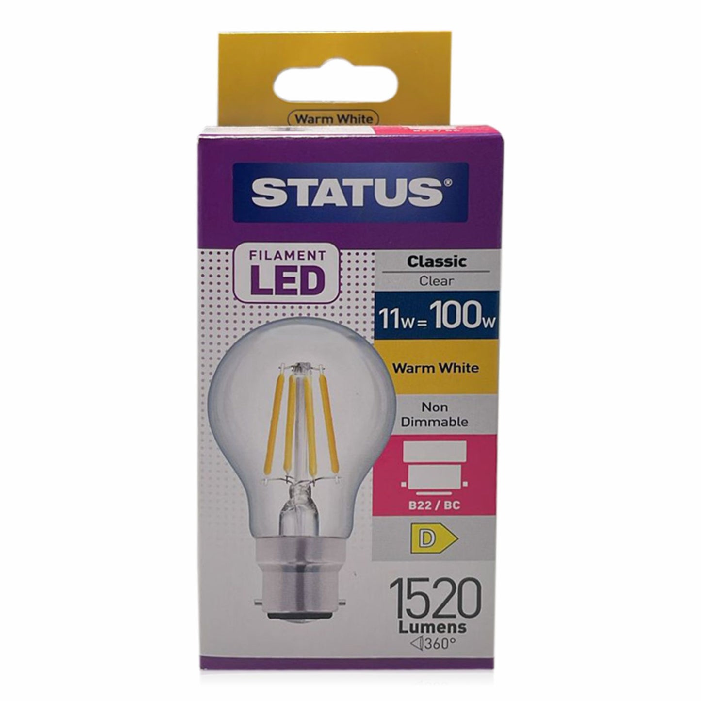 LED GLS Light Bulb E27 ES 11 Watt Filament  Warm White