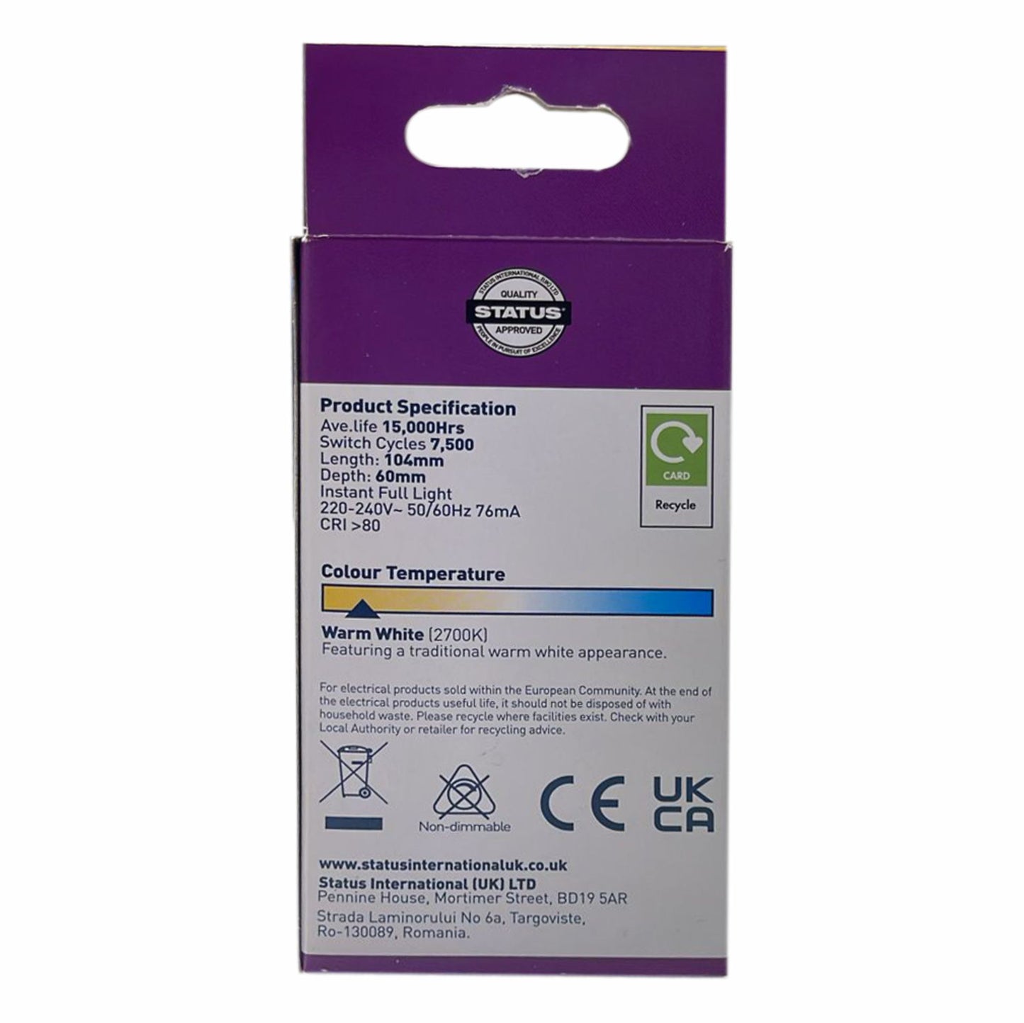 LED GLS Light Bulb E27 ES 11 Watt Filament  Warm White