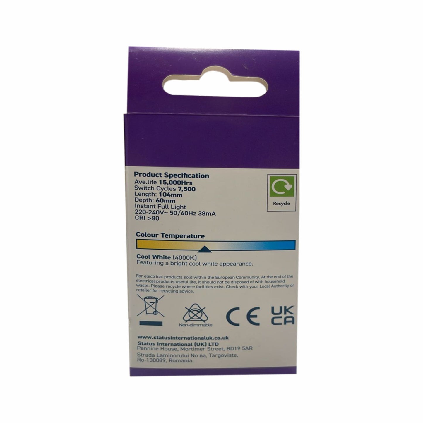 LED Light Bulb B22 BC 6.5 Watt Filament Cool White