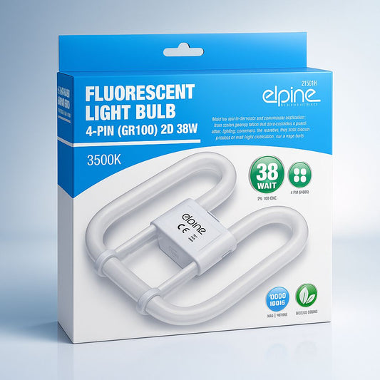 Fluorescent Light Bulb 38W 4-Pin GR10Q 2D 3500K Warm White