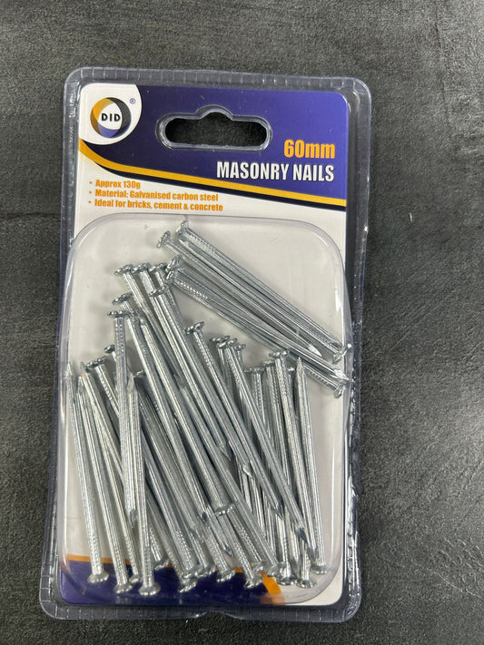 Galvanised Carbon Steel Masonry Nails 60mm