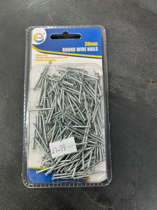 Galvanised Carbon Steel Round Wire Nails 30mm