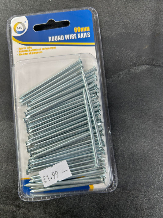 Galvanised Carbon Steel Round Wire Nails 60mm