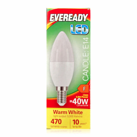 LED Candle Light Bulb E14 4.9 Watt Warm White