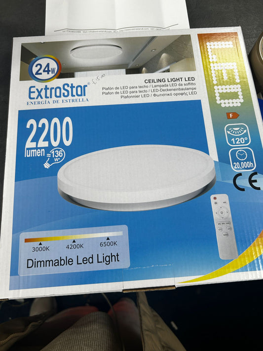 LED Ceiling Light With Remote 24W 2200 Lumen Dimmable LED Light