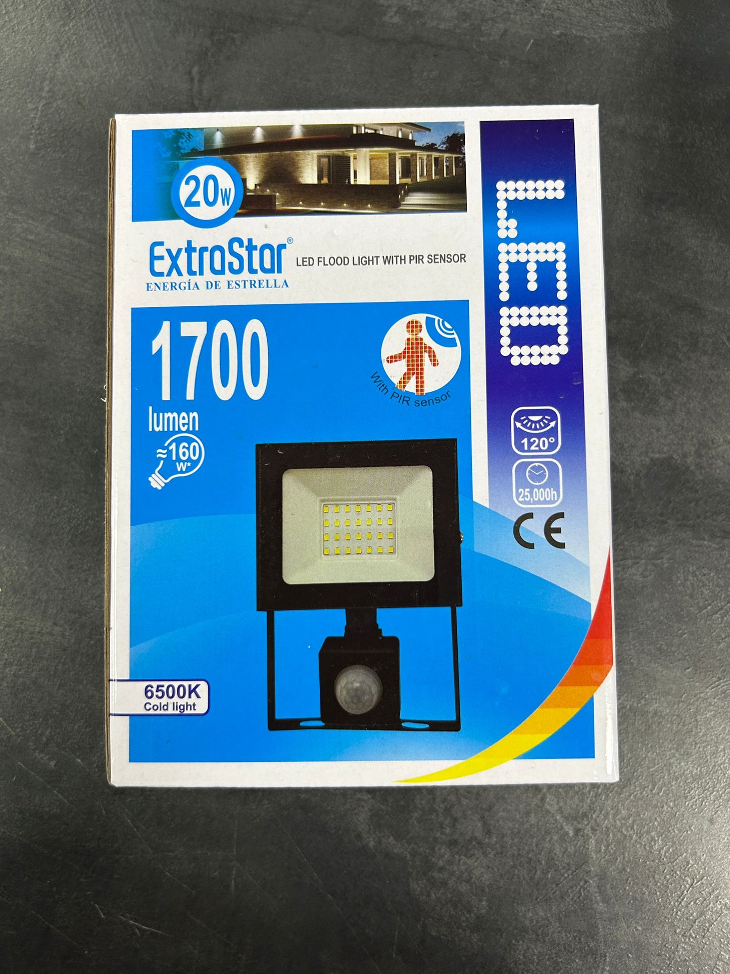 LED Flood Light With PIR Sensor 20W 1700 Lumen 6500K Cold Light