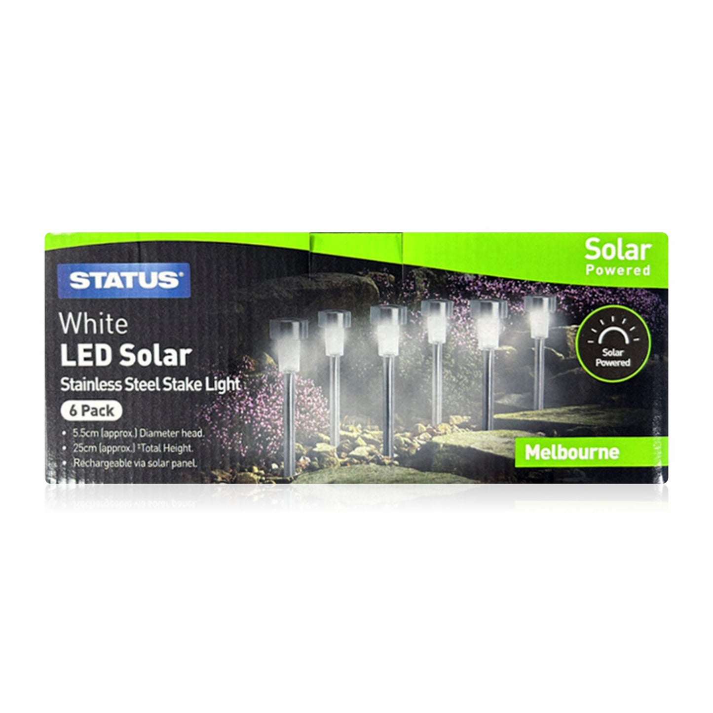 LED Solar Stainless Steel Stake Light White