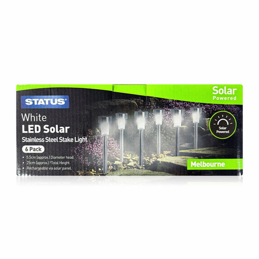 LED Solar Stainless Steel Stake Light White