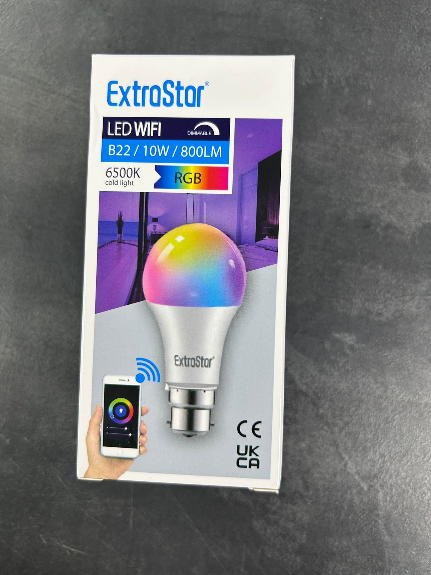 LED WIFI Light Bulb RGB 10W Dimmable 800LM 6500k Cold Light