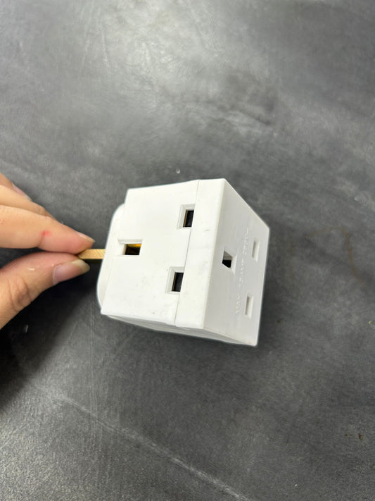 Non Fused Mains Adaptor 2 Way 13A White