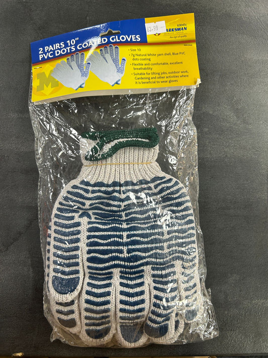 PVC Dots Coated Gloves 2 Pairs 10"