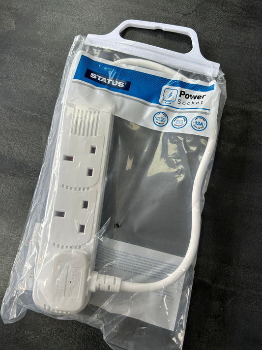 Power Socket Extension With 3x13Amp Sockets 0.5M Lead