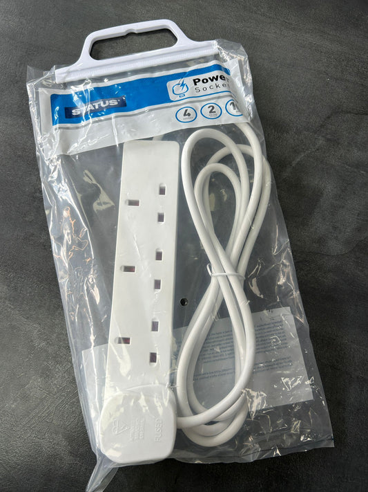 Power Socket Extension With 4 Sockets 2 Meter