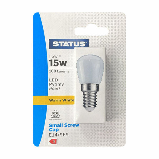 LED Pygmy Refrigerator Light Bulb E14 SES 1.5 Watt Warm White