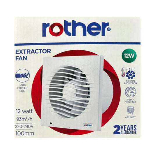 Extractor Fan 12 Watt 220-240V 100mm